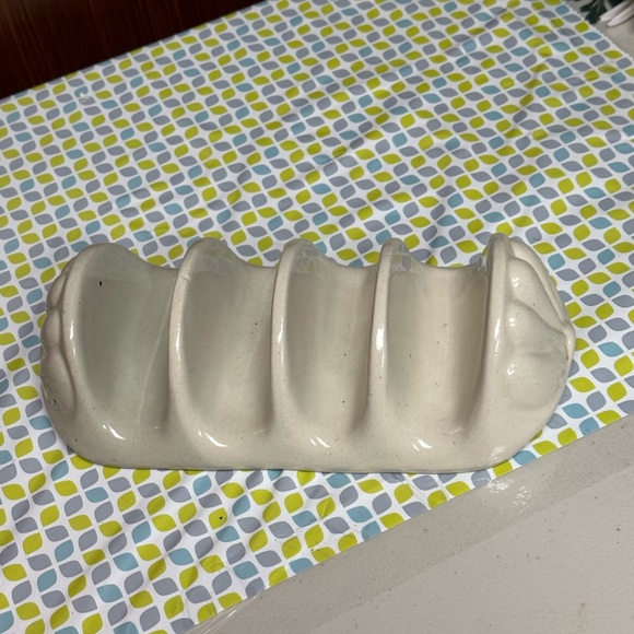 Ceramic Taco holder White Vintage Taco Server - Picture 2 of 10